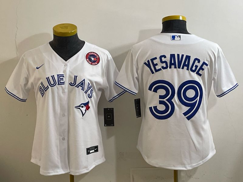 Women 2025 Toronto Blue Jays #39 Yesavage white Game Nike MLB Jersey style 005->women mlb jersey->Women Jersey